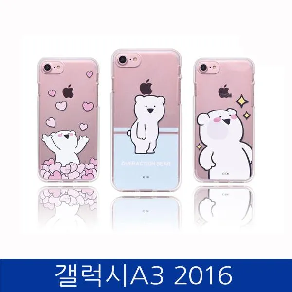 스펀지코리아 갤럭시a3 2016. 오버액션 곰 투명젤리 폰케이스 A310 Case 핸드폰케이스 스마트폰케이스 오버액션케이스 곰케이스 갤럭시a310케이스