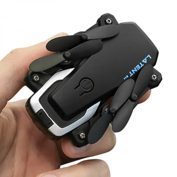 소형 무인기 접는 휴대용 4차축 소형 원격 제어 비행기 내륙 고화질 헬리콥터 자세 비행 모형 소년 선물 검은색 정고 무항공박 4개 배터 단일상품