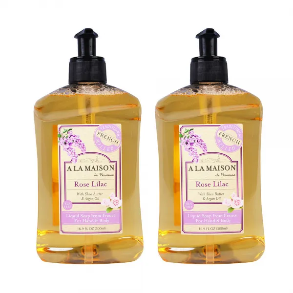 A La Maison 알라메종 로즈 라일락 향 핸드 앤 바디 소프 16.9oz(500 ml) 2팩, 1개