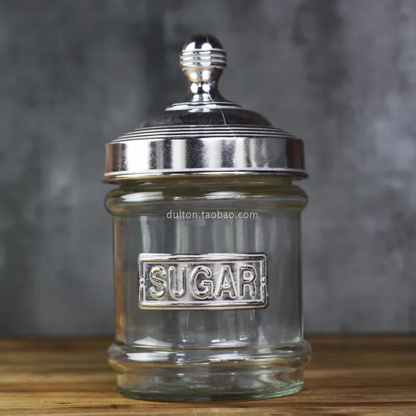 벼숨기다 라이브러리 주알루미늄 표지판 유리 깡통 수납통, sugar