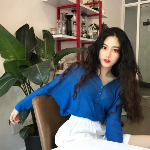 로즈드림 가을 루즈핏 하객 반팔 와이드 얇은 니트 048