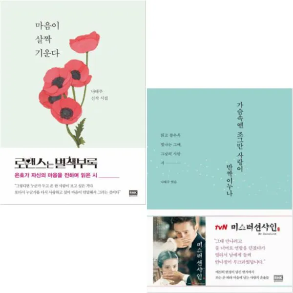 나태주 최신작 [전2권] : 마음이 살짝 기운다 + 가슴속엔 조그만 사랑이 반짝이누나