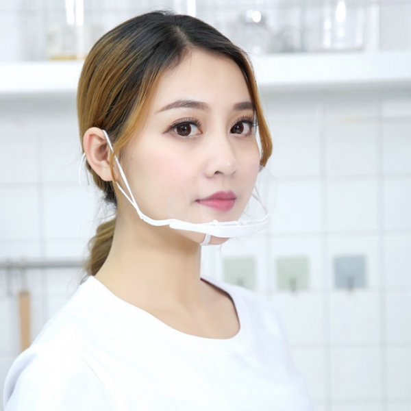 20개묶음 요리사 주방 식당 조리사 급식 식품 시식 위생 (힐링스팟)20개묶음 침튀김방지 투명 마스크 입가리개, 20개