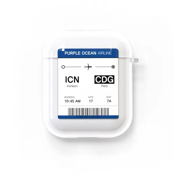 퍼플오션 티켓 에어팟 1 2 케이스, Paris, AL