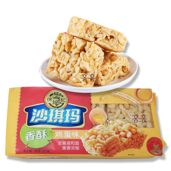 홍홍 중국식품 부드러운 계란맛 사치마 싸치마 낱개 12개입 중국과자, 311g, 1개