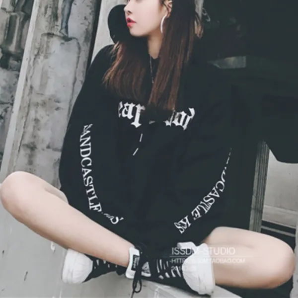 빅퀸 가을 긴팔 남녀고용 커플룩 알파벳 패턴 캐주얼 루즈핏 기모 후드티 오버핏 커플 맨투맨 보이프렌드핏 F 44~77size 2xl B5025