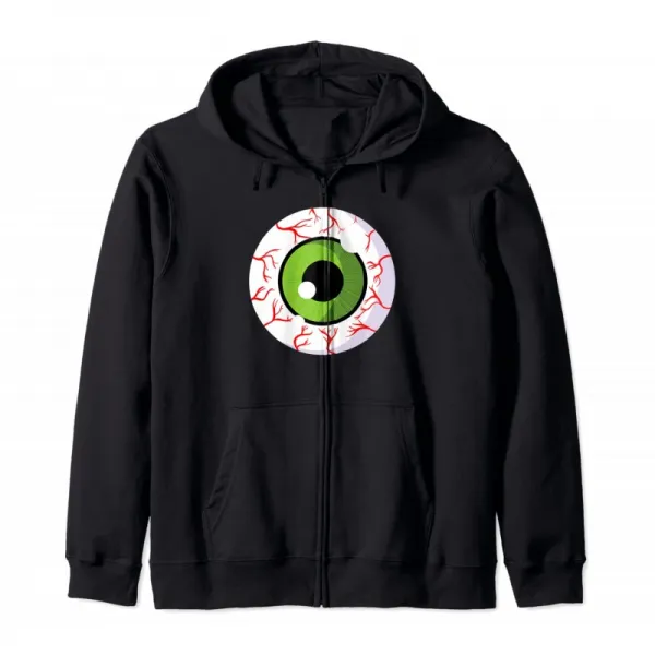 으스스한 무서운 눈알 재미있는 할로윈 눈알 Zip Hoodie, 단일옵션