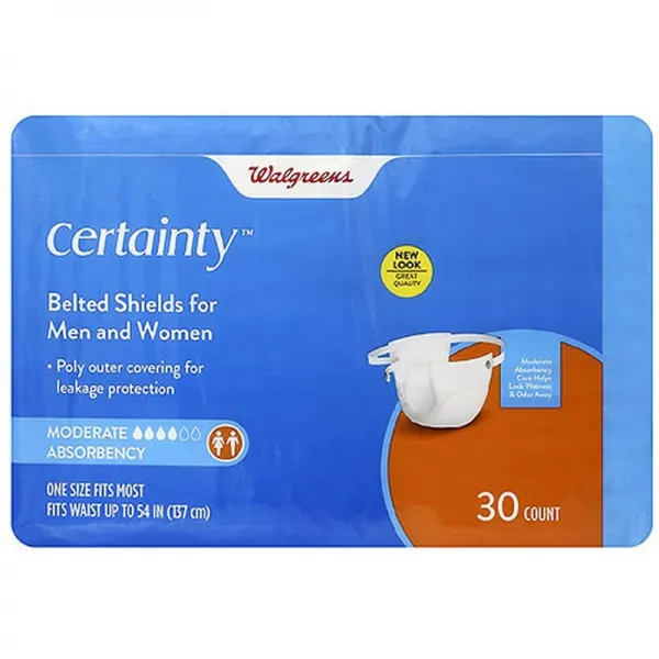 Walgreens 확실성 벨트 방패 남성 및 여성용 보통 흡수성 (1), 1