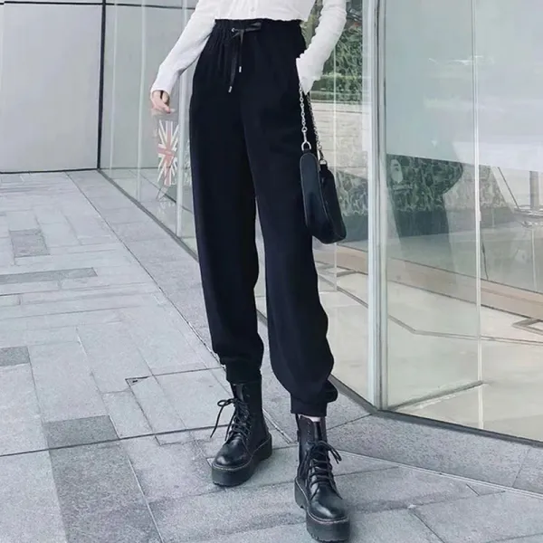 플렉스마켓 카키 참신하다 형과 아우 특 계 허리벨트 트레이닝바지 캐쥬얼 배기 팬츠 얇은 와이드 루즈핏 조거