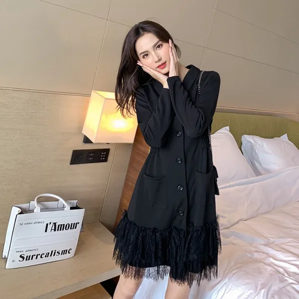 스커트 세련미 Chic 가볍고 풍성한 원피스 봄웨어 긴팔 직장 여신 범옷 명원