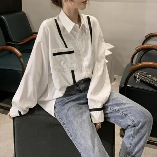 kirahosi 모던 여성 보이핏 긴소매 남방 셔츠 데일리 141호+덧신증정 Vdi6yn6