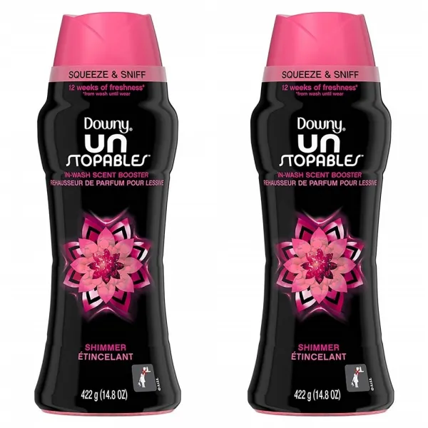 다우니 섬유 유연제 422g 2팩 센트 부스터 언스토퍼블 쉬머 향 Downy Unstoppables In Wash Scent Booster Beads Shimmer 14.8 Ounce 1set