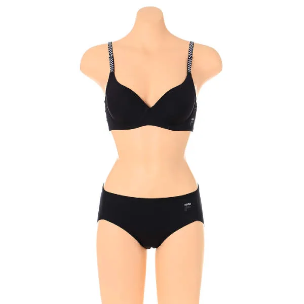  현대백화점 휠라인티모 여성 체커 보드 브라팬티 세트 Bacdrc1442f 블랙