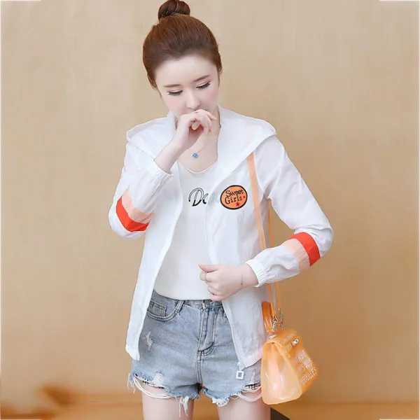 여름 신격색 단외 여중고생 자외선 차단 통풍 래쉬가드