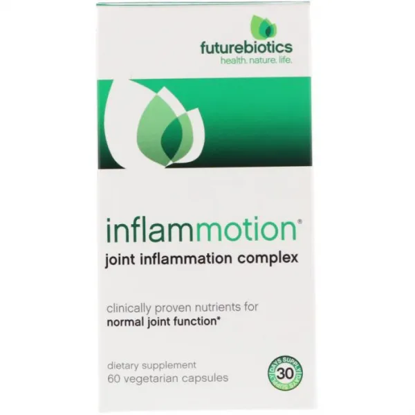 FutureBiotics InflamMotion 관절염 복합체 식물성 캡슐 60정, One Color, One Size