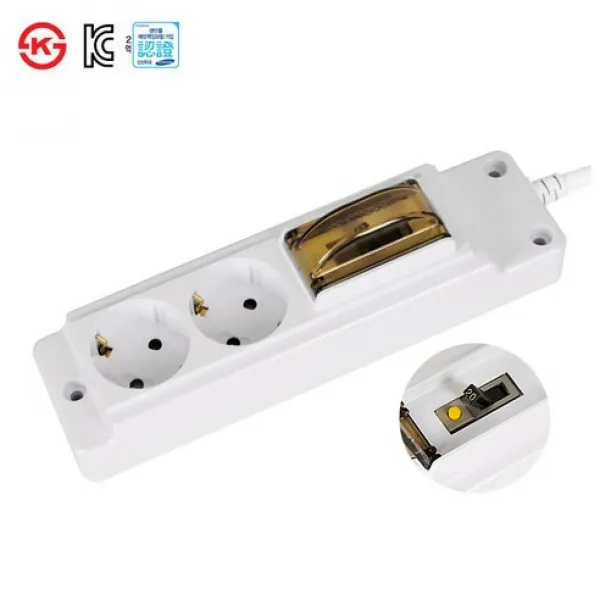 현대일렉트릭 리더컴 4000W 고용량 멀티탭(누전용차단기)2구 3구, 10M, 2구