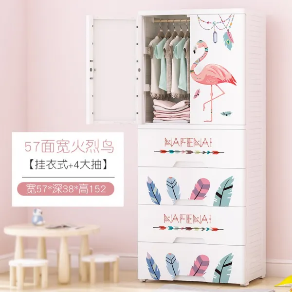 플라스틱수납장 옷장 의류 정리상자 플라스틱 사물함 수납장 더블도어 서랍식, C03-더블도어 옷걸이(상층 더블도어+4단 서랍)