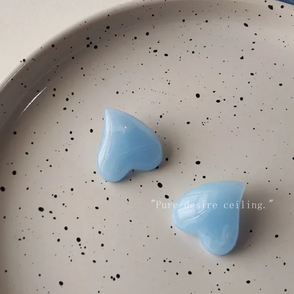 KORELAN 의 마음아 은 여전히 아름답다 925 은침 빙하 남색 물구나무 서기 하트 귀걸이 여수지 귀걸이