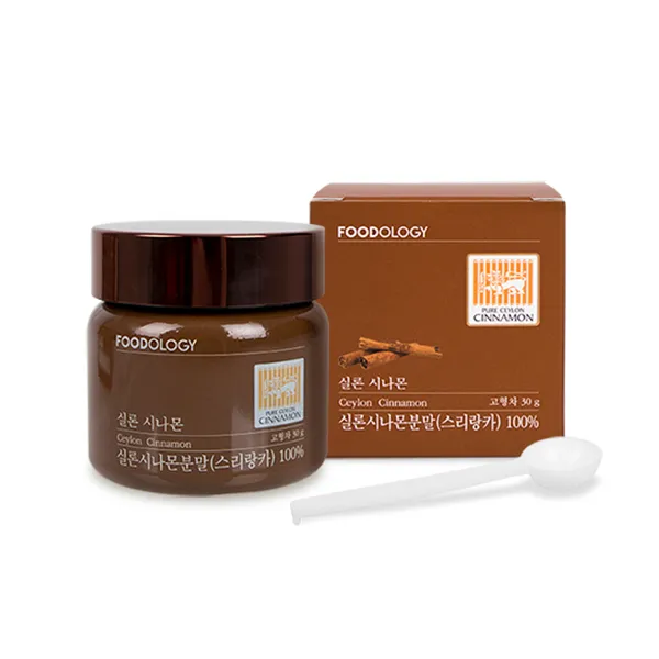 푸드올로지 스리랑카산 100% 시나몬 분말 실론, 1병, 30g
