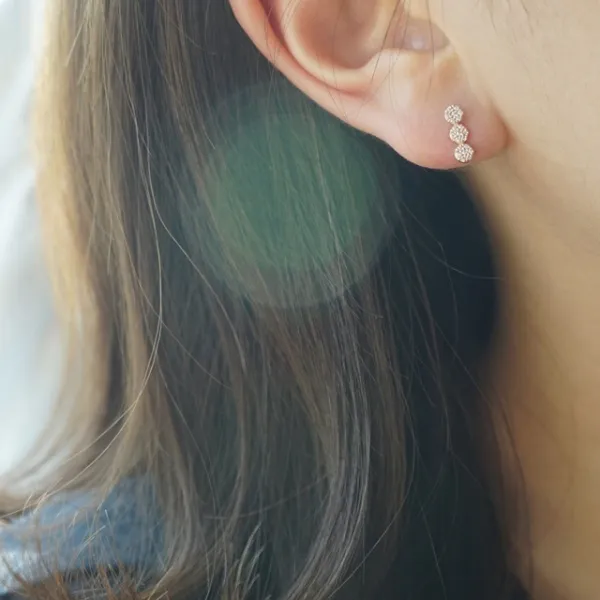 [녹다] 14k gold cubic cloud earring