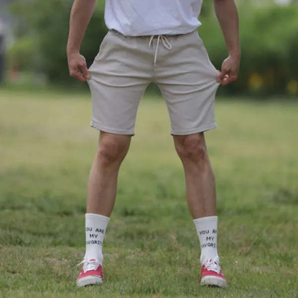 [멸치쇼핑]남자 밴딩반바지 여름 면 스판 데일리 5부팬츠 4컬러, 베이지/XL