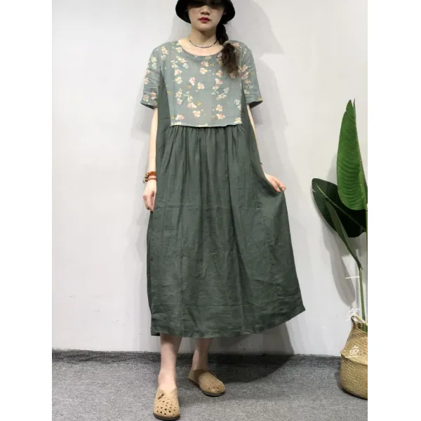 Bear 패치워크 원피스 짜집기 의상 여자 누더기 패션 Gc 000080600