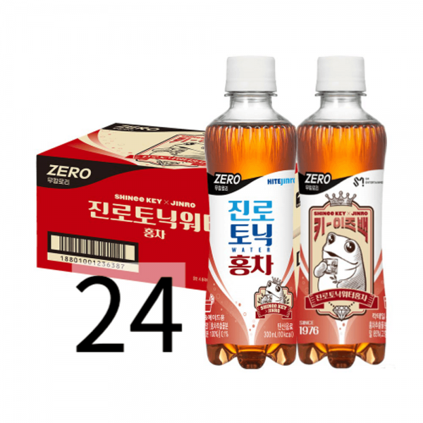 진로 토닉워터 홍차 기범주 진로믹서 홍차 300ml X 24병 키이즈백 소토닉 제로 칵테일 에이드