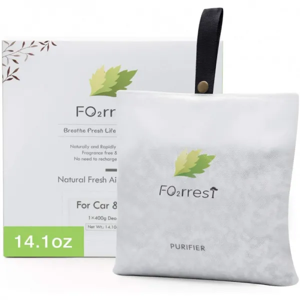 FO2RRREST 신선한 공기 정화 백 천연 악취 제거제 및 자동차 및 주택용 무향상 탈취제(400g):, 단일옵션
