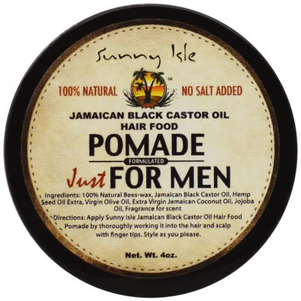 남자를위한 Sunny Isle 자메이카 까만 아주까리 기름 머리 음식 Pomade 4 온스, 1