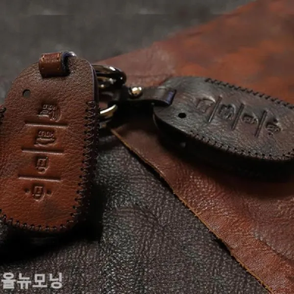 NHPMART◎올뉴모닝 스마트키케이스 가죽키홀더+늪마트◎+늪마트◎, ◑다음옵션선택◐토드기아6버튼, 블랙