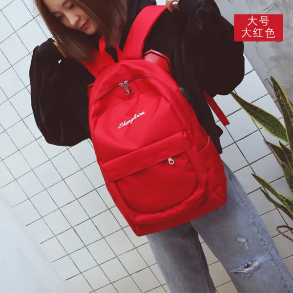 책가방 여자 한판 원숙고 학생캠퍼스 15.6인치 컴퓨터가방 대용량 여자 대적색 큰 ww168, 단일상품