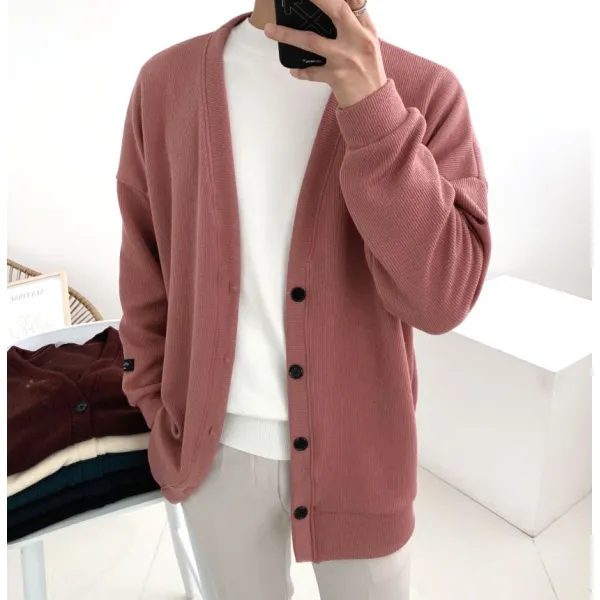 베이직 소프트 스판 오버핏 골지 니트 가디건 6color 