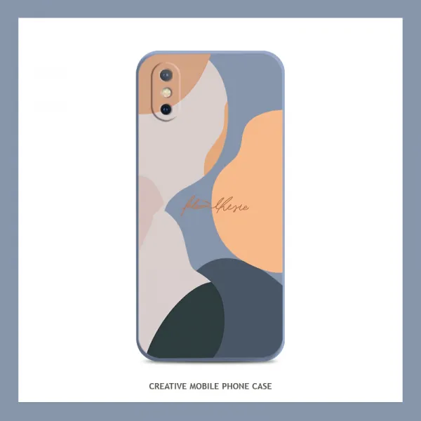 사과폰 일직선 액상 실리콘 부드러운케이스 IPHONEXSMAX 풀팩토리 렌즈 충격흡수 보호케이스 개성 독창적 외 MAS