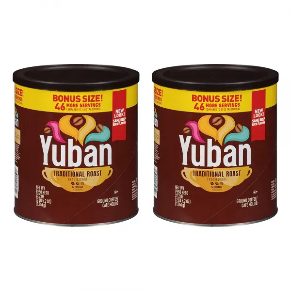 Yuban Traditional Roast Ground Coffee 유반 트레디셔널 로스트 그라운드 커피 37.2oz(1.05kg) 2팩, 1개