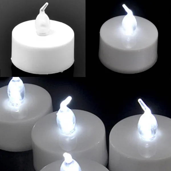 [2개묶음 할인](10개묶음)LED 티라이트 화이트(지름3.8cm JDF-47995 행사 캔들 촛불집회 촛불