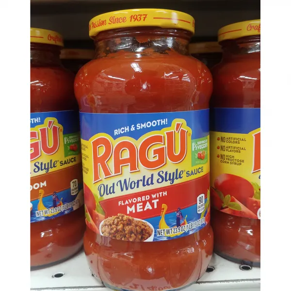Ragu 라구 토마토 미트 파스타 소스 x4팩 Old World Style Sauce Flavored with Meat Pasta 677g, 1개, 0g