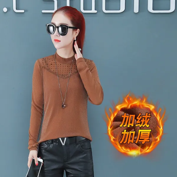 에스와이컴퍼니 긴팔 이너셔츠 의 규율 천백 인자함 기모 융 이너티셔츠 여성 스타일리쉬 모던 봄가을 겨울 이너웨어
