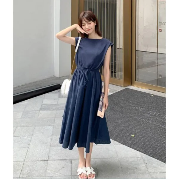 린넨 레이디스 원피스 롱 드레스 서머 블라우스 큰 사이즈