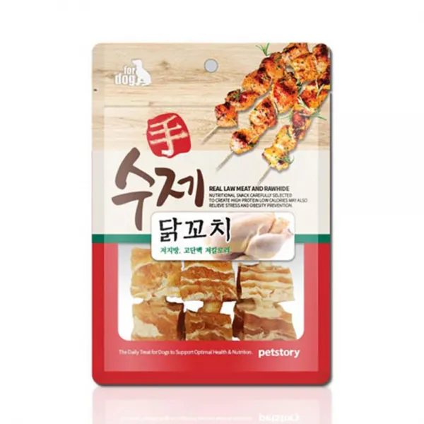 발육촉진 소형견 닭꼬치 댕댕이수제간식 강아지기호품, 1개