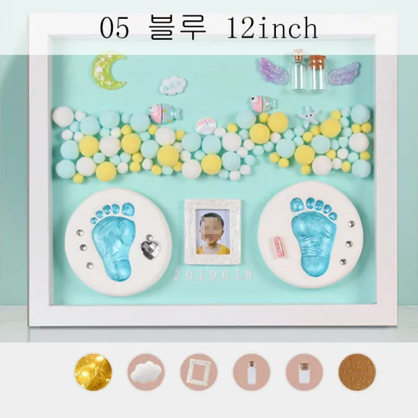 뉴타임즈10 손발도장 손발인주 태모기념품 diy 아기 만월선물 XT09 A10, 05 블루 12inch