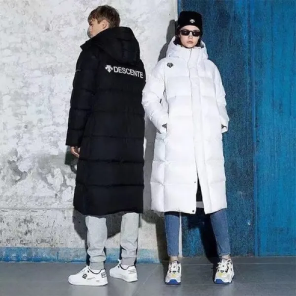 데상트 DESCENTE 가을겨울 남여공용 캐주얼 패션 보온 바람막이 다운베스트 패딩 롱다운 자켓 2종 컬러 집업 패딩 블랙 화이트