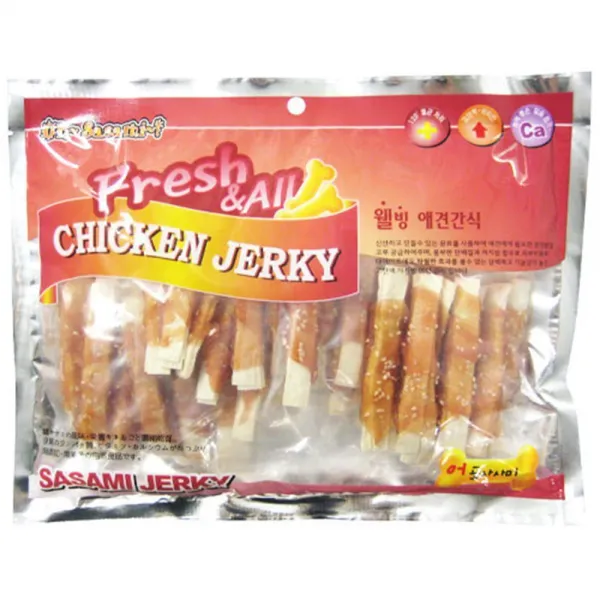 저지방 영양간식 어포 사사미 강아지 배웅간식 애견사사미 닭가슴살 맛있는 칭찬 건강, 1개
