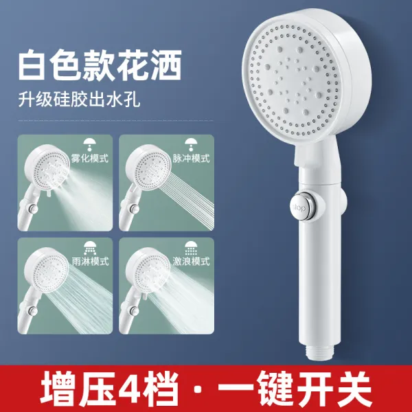 노즐 샤워 크게 나타나다 워싱 목욕함 가압력 연봉 스크런치 헤어슈슈 햇볕에 받침대 테프론호스 하나 화이트 타입 샤워기