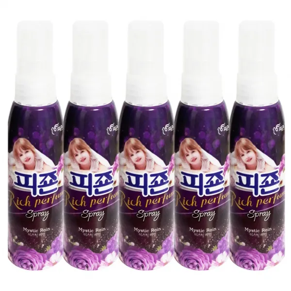 피죤 리치퍼퓸 스프레이 섬유탈취제 미스틱레인향 본품, 5개, 200ml