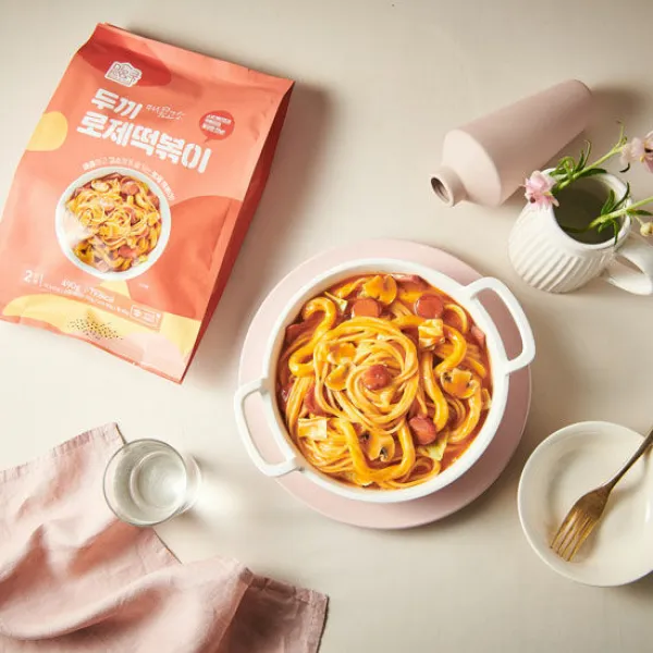 [두끼] 떡볶이 맛집브랜드 두끼의 로제떡볶이 490g (2팩), 단품