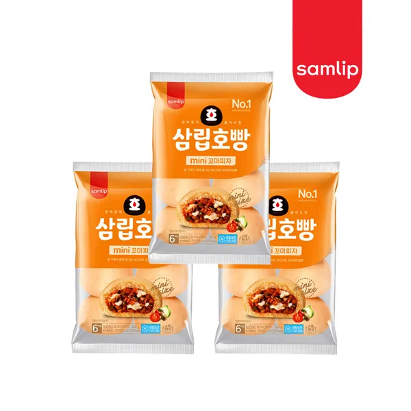 삼립호빵 피자호빵6입3봉 미니찐빵 단팥야채 저녁메뉴, 18개입, 40g