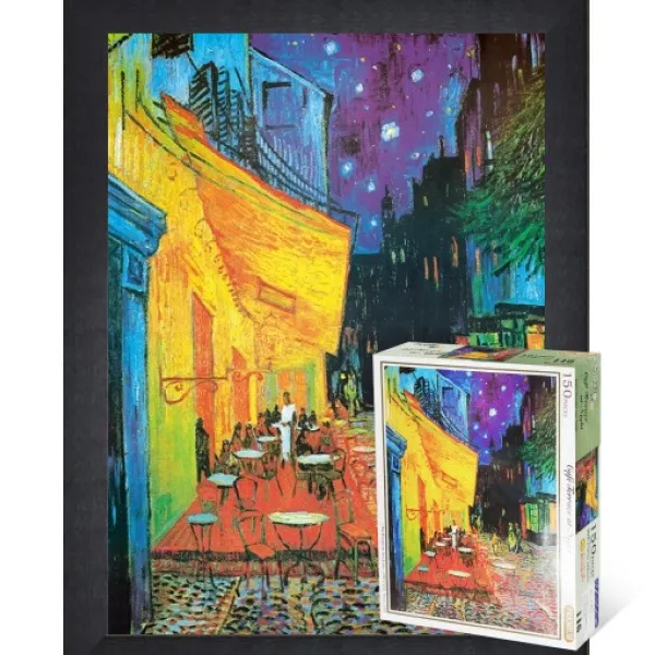 퍼즐피플 직소퍼즐 명화, 노천카페 150피스 액자포함(우드블랙), 150p