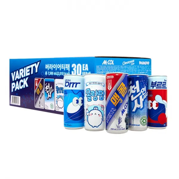  일화 탄산음료 Best 5종 버라이어티 팩 250ml 30캔