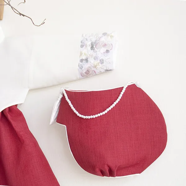 루아랑한복 헤이즈 여아한복 아이보리당의, 벽돌색치마 (백일, 돌사이즈)