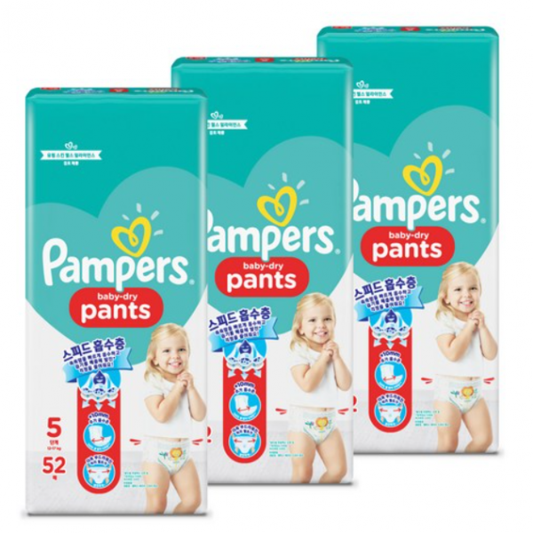 팸퍼스 베이비드라이 팬티형 기저귀 5단계(12-17kg), 156매